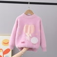 thumbnail image 2 of Kaemgyyd Toddler Baby Girl Knit Sweater Cute Fashion Crewneck Pullover Sweatshirt Trendy Bow Tops Warm Fall Winter Clothes 3-7 T, 2 of 3