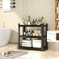thumbnail image 2 of 2-Tier Storage Shelves, Kitchen Shelving Unit Freestanding, Quick DIY Setup, Black, Suitable for Kitchen Bedroom Living Room Bathroom, Reinforced Welds (15.7''wx15.7''Dx22''H), 2 of 10