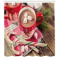 thumbnail image 3 of Ambesonne Christmas Shower Curtain, Hot Chocolate in Mugs, 69"Wx75"L, Multicolor, 3 of 3