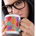 thumbnail image 2 of 3drose, Colorful Flip Flop Print - Pink Background, 15oz Two-tone Black Mug, 2 of 6