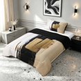 thumbnail image 2 of Manfei Retro Oil Painting Twin Comforter Sets, Black White Gold Ombre Bedding Set, Black Reversible 2 Pieces, 1 Comforter and 1 Pillowcase, 2 of 6