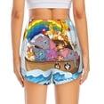 thumbnail image 2 of Lsque Rainbow Animals on Noah's Ark Printed Women's Running Shorts with Liner Pockets,Elastic Quick Dry Workout Athletic Gym Yoga Shorts,Womens High Waist Shorts-XX-Large, 2 of 9