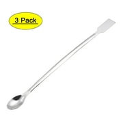 Uxcell 230mm 2 in 1 Double Head Stainless Steel Micro Lab Sampling Spoon 3 Pack