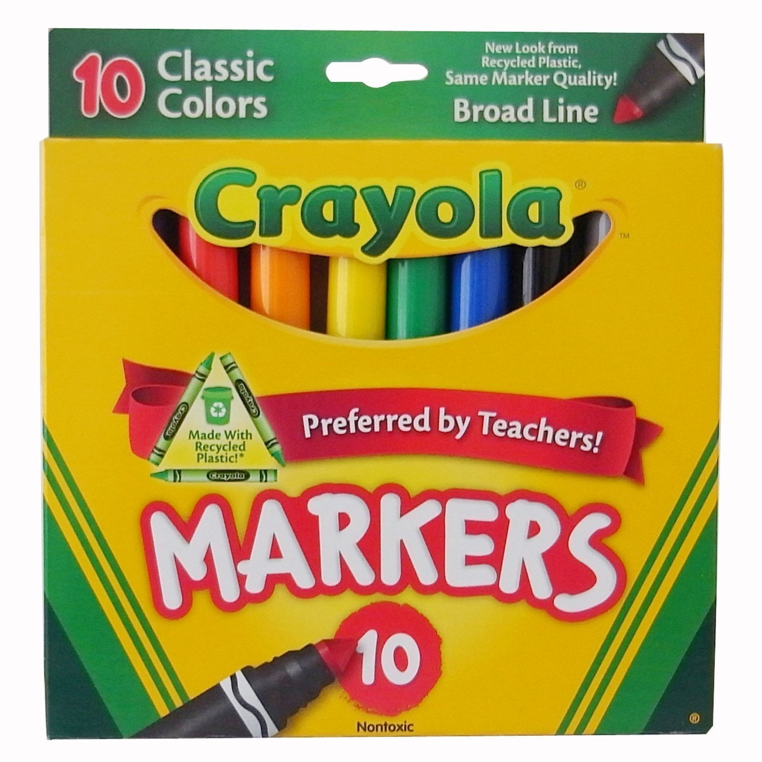 Crayola 10 Count Classic Broad Line Markers Case Non Washable (Packs Of 24)