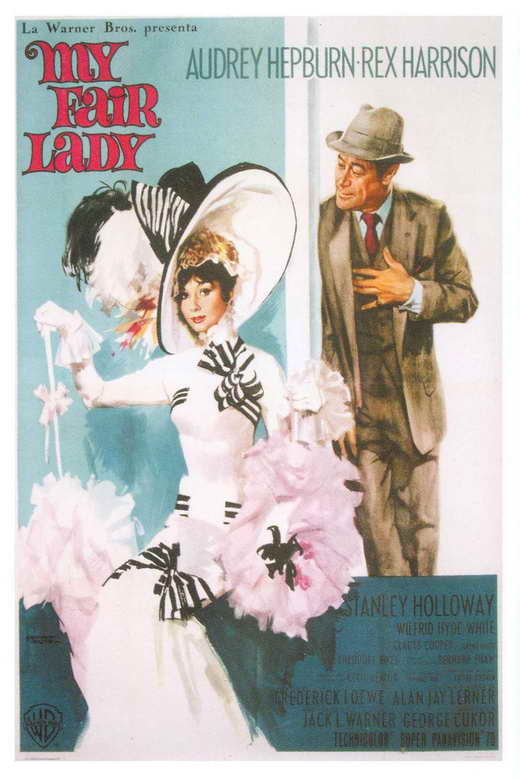 Audrey Hepburn Rex Harrison movie poster 24x36 inches My Fair Lady 1964 