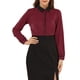 thumbnail image 1 of CAMISA DE MUJER CON BOTONES DE LARGA MANGA DE INSPIRACIÓN CHIC, BLUSA CON COLLAR PETER PAN, TOPS M BURDEOS, 1 of 7