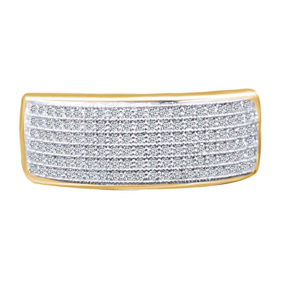 AFFY 0.50 Carat (Ctw) Round Shape White Natural Diamond Men's Wedding Band Ring 10k Solid Gold
