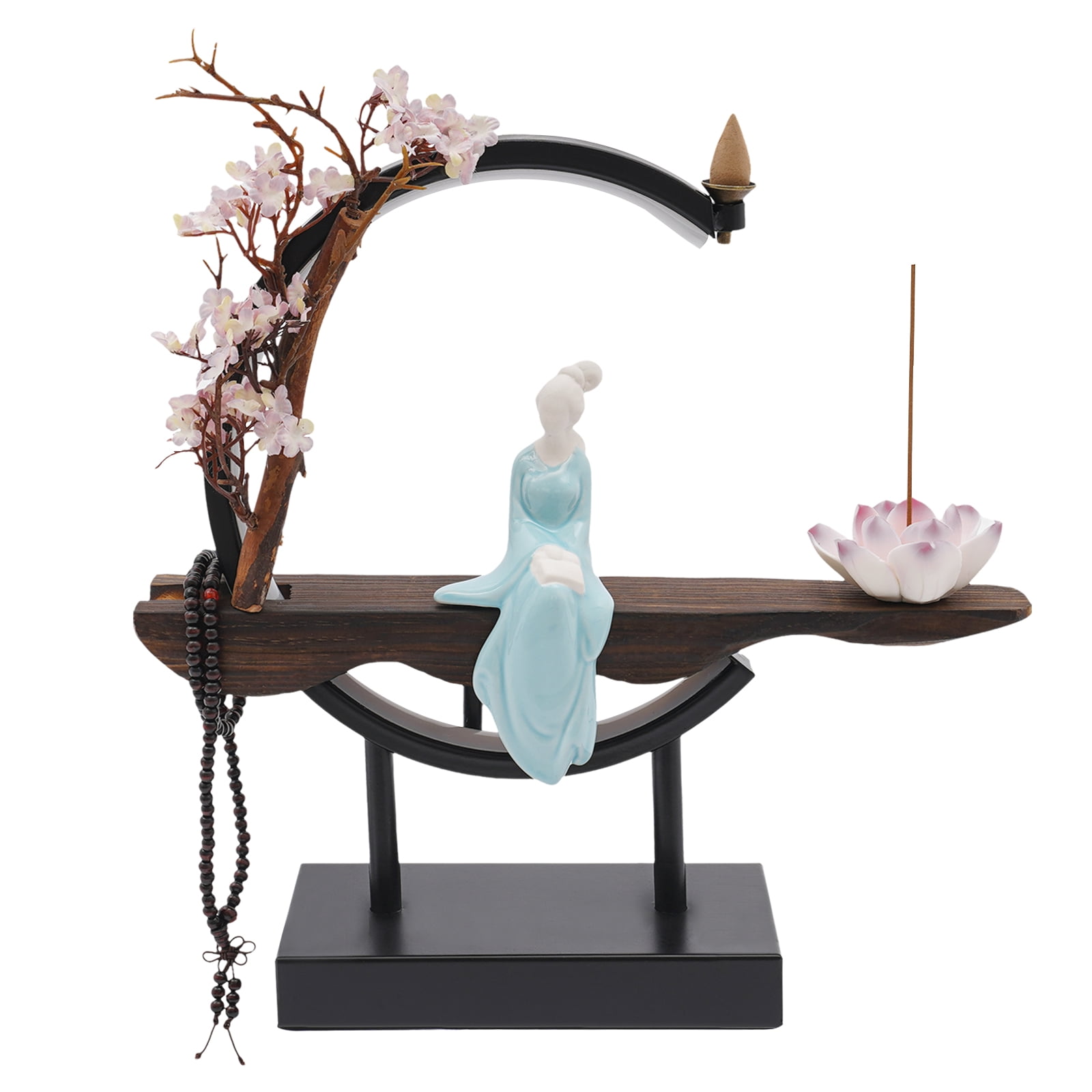 Retro Style Porcelain Backflow Incense Burner Incense Cone Sticks Holder Home Decor for Home and Office Classical