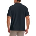 thumbnail image 3 of Puli Men's Short Sleeve Stand Collar Golf Polo 3-Snap 4-Way Stretch Moisture-Wicking Quick Dry, 3 of 8