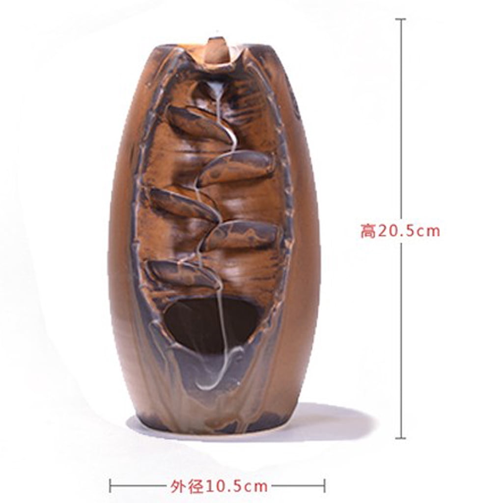 WLPZXP Porclain Home Meditated Mountain Backflow Incense Burner Cones Holder Case b b