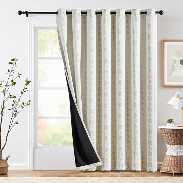 Cortina Jinchan 95% Blackout Boho de 214 cm de largo para dormitorio, 1 panel