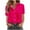 Hot Pink, variant on hoksml Women's Business Professional Clothes Solid Color Button Down Shirts Casual Comfortable Short Sleeved Blouse T-Shirt