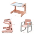 thumbnail image 2 of Gymax 2 in 1 Kids Easel Table & Chair Set Adjustable Art Painting Board Light Pink, 2 of 10