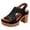 Black, variant on Women's Platform Gladiator Dressy Sandals 2026 Trendy Casual Flower Hollow out Leather Chunky Block Slingback High Heels Beach Boho Walking Summer Dress Shoes for Ladies Black Size 9.5