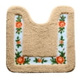 thumbnail image 5 of Dtchengua Soft Floral Non-Slip Toilet Contour Rug, Contour Bath Rug, Soft Shaggy U-Shaped Toilet Floor Mat for Bathroom 20×20 Inch,Khaki, 5 of 7