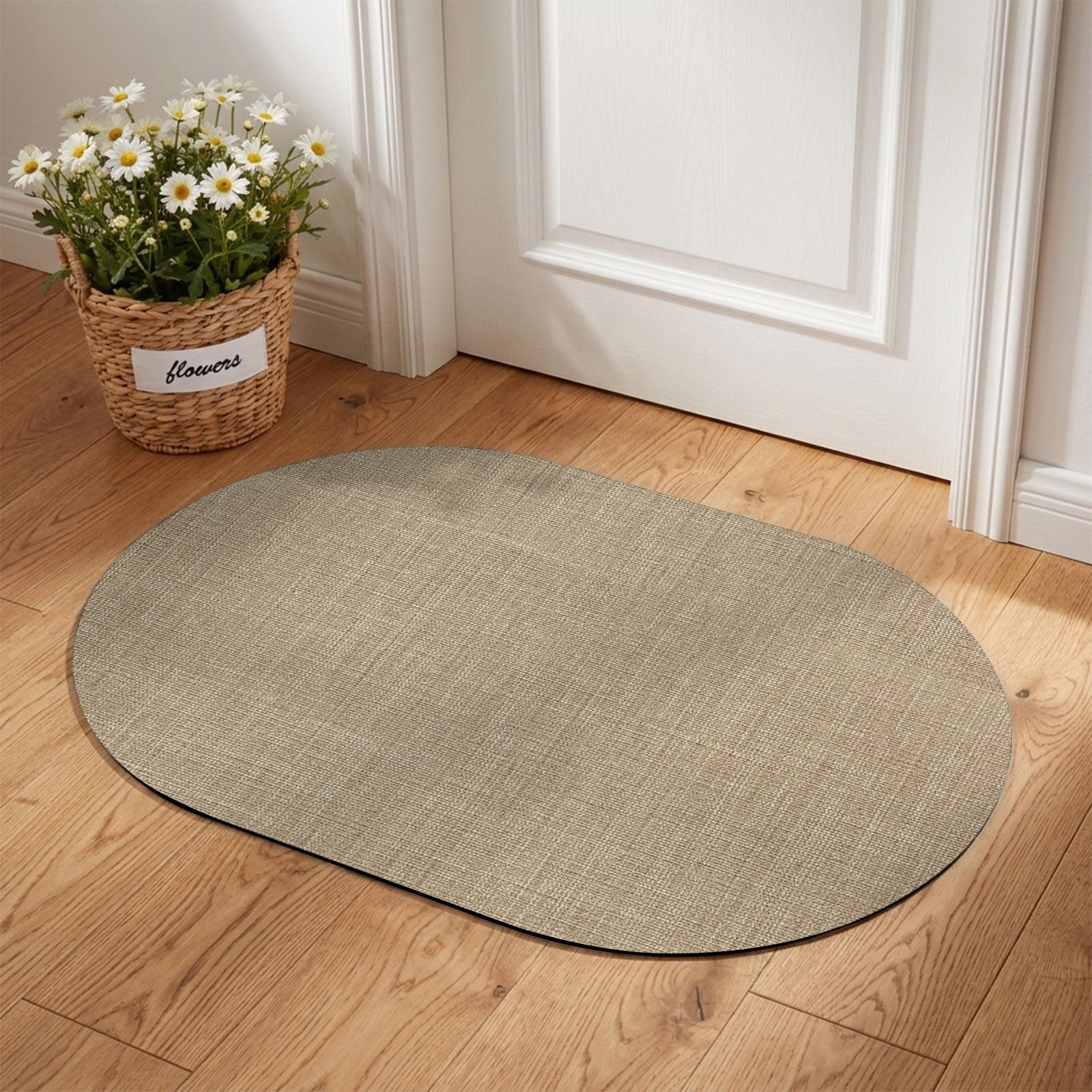 Front Door Mat Outside Entrance 18 x30 Brown Farmhouse Absorbent Doormat Indoor Entrance with Non-Slip Backing Rubber Low-Profile Welcome Mat for Entryway Patio Vintage Country Monochrome Textured