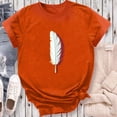 thumbnail image 5 of Dadaria Hauts pour Femmes Chemise Orange Manches Courtes T-Shirt Col Rond Été Chandail Blouses L, 5 of 5