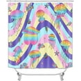 thumbnail image 2 of 4PCS Shower Curtain Sets with Rugs, Waterproof Fabric Shower Curtain, Checkered Checkerboard Disco Rainbow Flower Butterfly 70S Retro Cute Abstract Funky Boho Aesthetic Bathroom Decor, 2 of 7