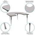 thumbnail image 3 of Flash Furniture Wren 60''W x 66''L Horseshoe Grey Thermal Laminate Activity Table - Standard Height Adjustable Legs, 3 of 10