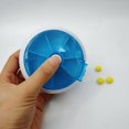 Pill Box, 7 Day Pill Dispenser, Round Pill Box, Mini 7 Day Circular