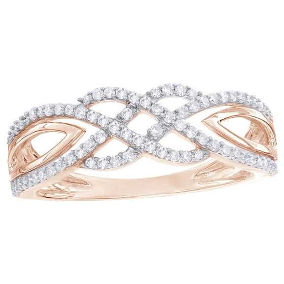 AFFY White Natural Diamond Intertwined Ring in 10K Rose Gold