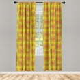 thumbnail image 2 of Ambesonne Exotic Ethnic Curtains, Drops Mandala Leaves, Pair of 28"x84", Pale Orange Magenta and Green, 2 of 4
