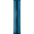 thumbnail image 2 of Unique Loom Outdoor Striped Collection Area Rug - Dash (2' 7" x 12' Runner Blue/Navy Blue), 2 of 9