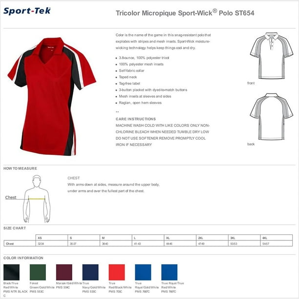 SPORT-TEK Mens Tricolor Micropique Sport Wick Polo 