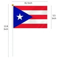 thumbnail image 2 of 50 Pack Puerto Rico Hand Held Mini Stick Flags, Puerto Rican Small Miniature Stick Flag with 8.2 x 5.5 Inch Flag, Outdoor Decoration, Party Decorations, Supplies for Parades, Festival Events Celebrat, 2 of 5