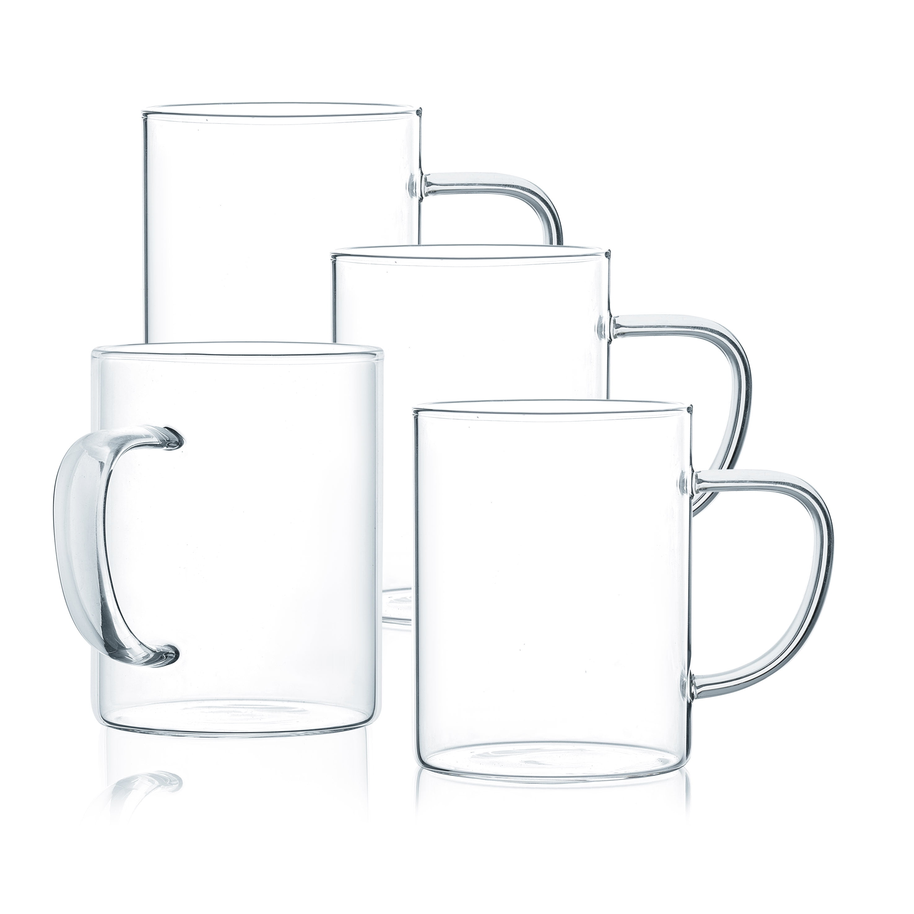 Libbey All Purpose Glass Mug Set of 12, 13.5 Oz Modern, Clear, Angled Shape Glass  Coffee Mug Set with D Handle, Thick Tea Cups for Hot or Cold Drinks -  Walmart.com