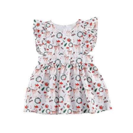 

Dewadbow Newborn Kids Baby Girl Christmas Clothes Party Dress Santa Claus