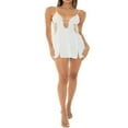 thumbnail image 1 of Women Irregular Patchwork Dress  Adults Tie-up Backless Floral Deep V-neck Spaghetti Strap Slit One-piece, 1 of 7