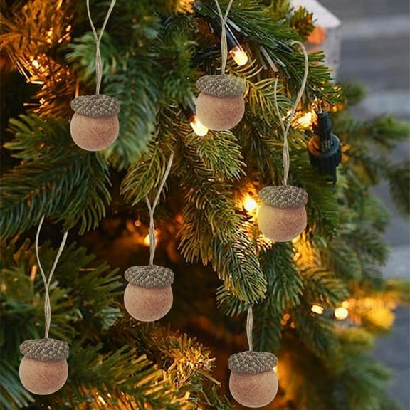 Iumwxz Set Of 10 Felted Acorns with Natural Cap Thanksgiving Ornaments Felted Wool Acorns Natural Wool Felted Ornaments for Fall Christmas Christmas Decorations Christmas Gifts