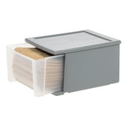 IRIS 17 Qt Medium Plastic Drawers, Under Bed Storage Bins, Stackable, Modular, Gray