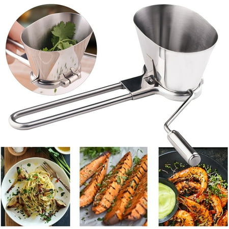 

Ludlz Herb Mill Shredder Rotary Vegetable Grater Parsley Vanilla Grinder Coriander Peppermint Cutter Metal Handheld Grinding Accessories