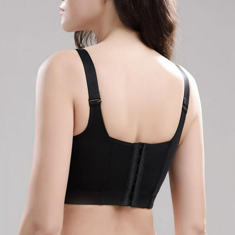 Women's Deep Cup Bra Concealed Fat Bra Body Shaper One Piece Full Back Cover  Push Up Sports Bra 