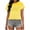 Yellow, variant on Short Sleeve for Women Crew Neck Trendy Summer Tops Travel Business Casual Spring Outfits Basic Tees For Women