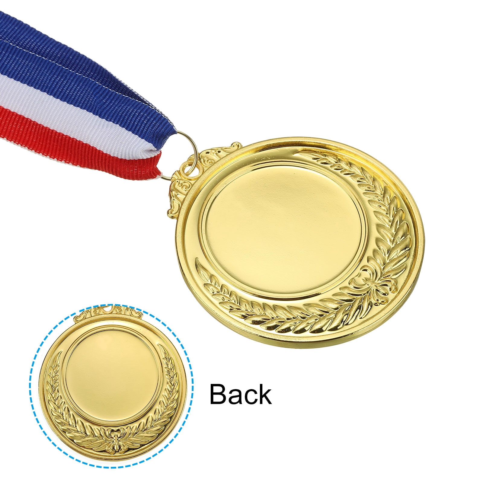 Uxcell Blank Award Medals, 10 Pack Gold Award Medal with Neck Ribbon, Make Your Medals Kit
