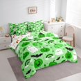thumbnail image 2 of Feelyou Happy Halloween Ghost Pumpkin Twin Bedding, Cute Bat Rainbow Bedding Comforter Set, Green, Halloween Reversible, 7pcs, 2 of 7