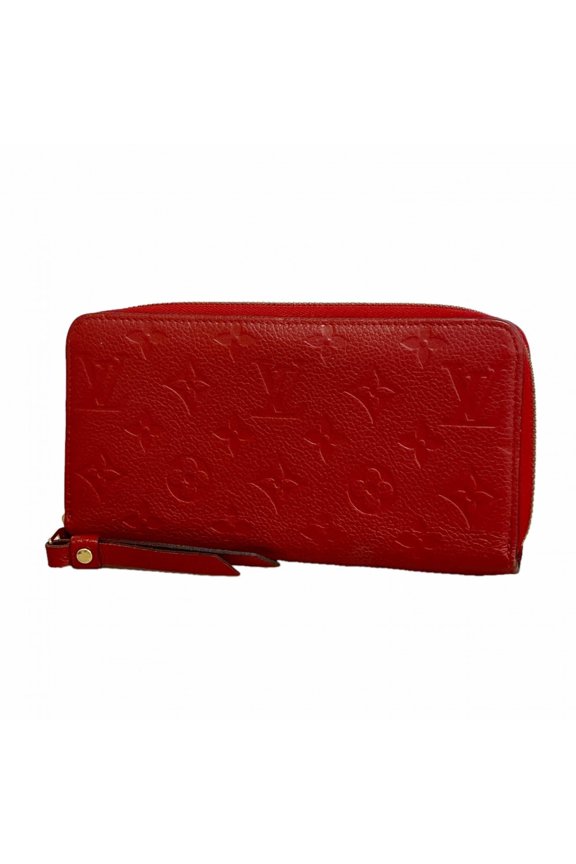 Pre-Owned Louis Vuitton Monogram Empreinte Zippy Wallet M61865 Cerise Women's Long