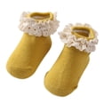 thumbnail image 2 of Baby Girls Cotton Ruffle Lace Floor Socks Newborns Knitted Ankle Socks, 2 of 6