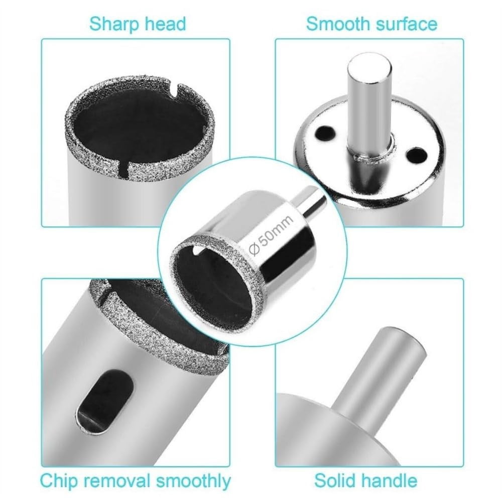 15 PCS Diamond Hole Saw Drill Bit Set 15 Sizes Nickel Plated Glass Drill Bits For Glass Ceramic Tile Bottles Block Jars And Fiberglass Ceramic Tiles