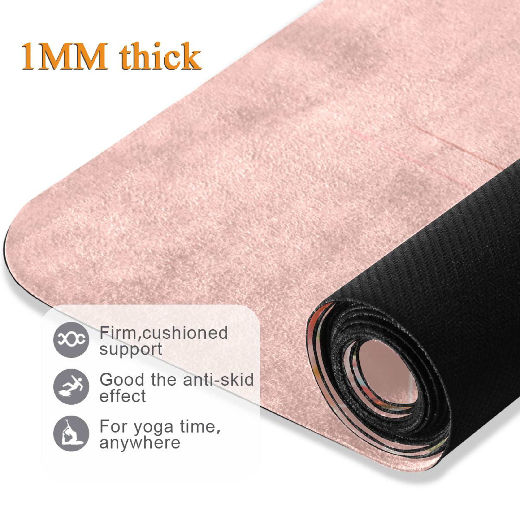 BZSMCE Yoga Mat Women Fitness Mat Pink Blossom Pattern