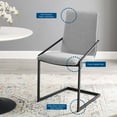 thumbnail image 5 of Side Dining Chair, Fabric, Metal Steel, Black Grey Gray, Modern Contemporary Urban Design, Kitchen Room Cafe Bistro Restaurant Hospitality, 5 of 9