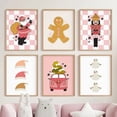 thumbnail image 3 of Cuadro de dibujos animados de Papá Noel, muñeco de nieve, azúcar, hombre, coche, Feliz Navidad, arte de pared, carteles, imágenes impresas, decoración de habitación de niños, pintura de lienzo Nórdico, 3 of 4