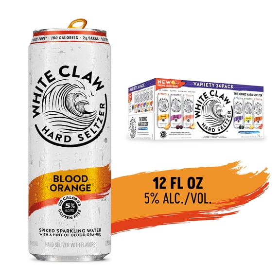 White Claw Hard Seltzer Variety Pack, 24 Pack, 12 fl oz Cans, 5% ABV