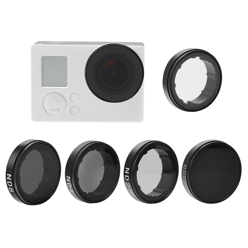 Andoer Round Lens Filters Kit Set(ND2/ND4/ND8/ND16/UV) Protector Protective Glass for GoPro