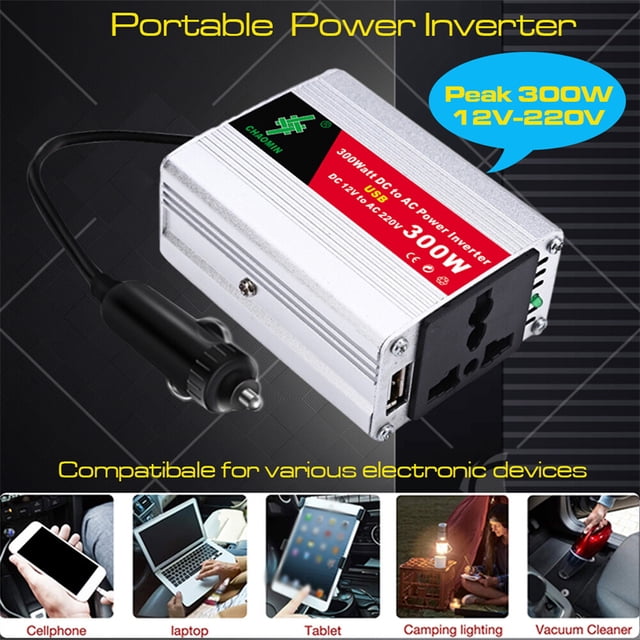 Inverter,Dc12volt To 300w Portable Inverter Car To 300w Car Power Inverters Dc12volt Adapter Auto Converter Usb Adapter Converter U-sb Adapter Huiop Power S Dc12volt Inverter Siuke Portable Dsfen