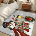thumbnail image 4 of Area Rugs for Living Room 4x6 Ft, Grey Christmas Non Slip Area Rugs for Kitchen Bedroom Entryway, Snowman Gifts Xmas Snowflake Winter Washable Carpet Runner Rug Floor Mats for Bedroom Home Decor, 4 of 9