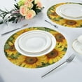 thumbnail image 2 of WOBOGO Sunflowers Pattern Round Placemats Set of 6 Heat Resistant Washable Kitchen Table Decorations 15.4in, 2 of 7